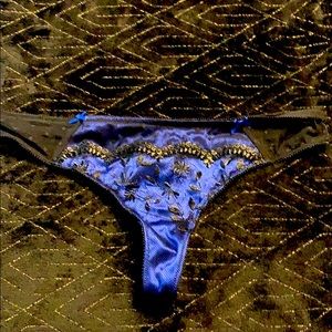 *New* Blue and black AdoreMe thong panties